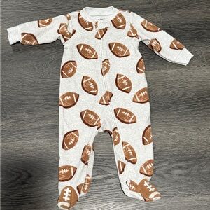 Carter's Brown and Cream Football Print Footie
